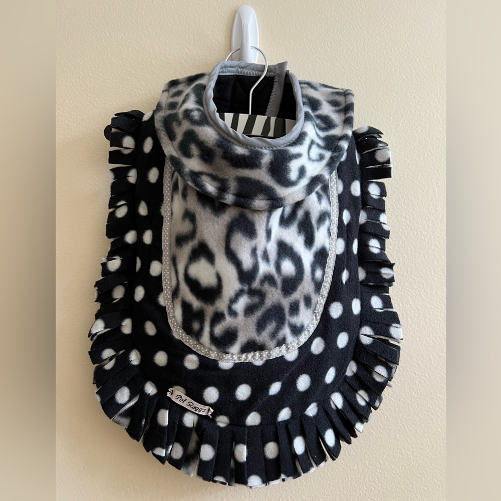 Designer Handmade Fleece Jacket with Collar.